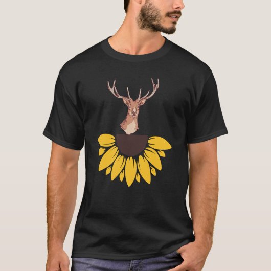 Deer Hunter Deer Stuff print Sunflower Catking de T-shirt (Voorkant)