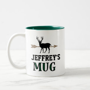 Deer Hunter Personalized Gift Tweekleurige Koffiemok