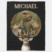 Deer Hunter Personalized Photo Camouflage Name Fleece Deken (Voorkant)