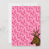 Deer Hunter Pink Camouflage Birthday Uitnodiging (Achterkant)