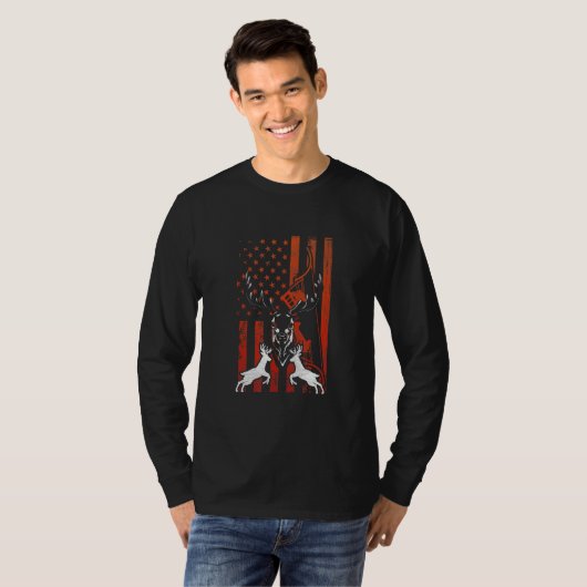 Deer Hunter Usa Ameri T-shirt (Voorkant volledig)