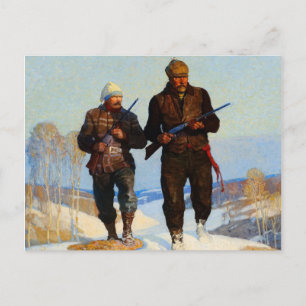 Deer Hunters, 1924, van Newell Convers Wyeth Briefkaart