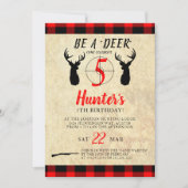 Deer Hunting Birthday Party Invitation Kaart (Voorkant)