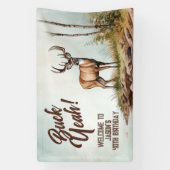Deer Hunting Buck Yeah 40th Birthday Welcome Sign Spandoek (Verticaal)