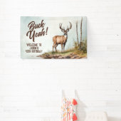 Deer Hunting Buck Yeah 40th Birthday Welcome Sign Spandoek (Insitu)