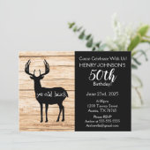 Deer Hunting Buffalo Pset Thémrd 50th Birthday Kaart (Staand voorkant)