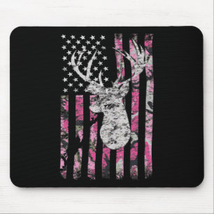 Deer Hunting Camo American Flag Pink Buck Muismat