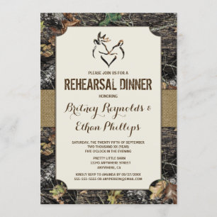 Deer Hunting Camo Repetitie Diner Uitnodigingen