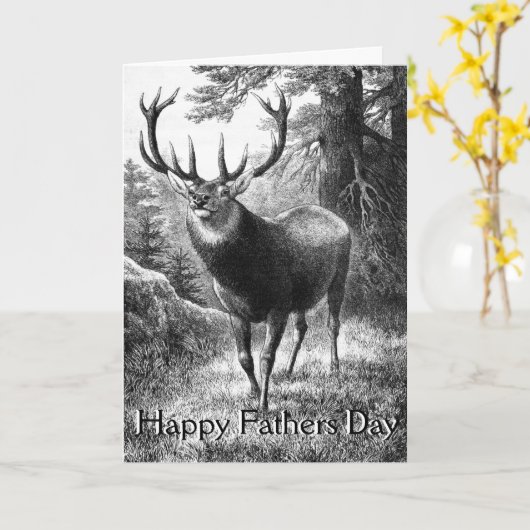 Deer Hunting Fathers Day Cards Kaart (Gele Bloem)
