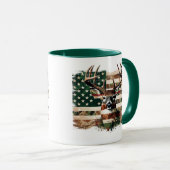 Deer Hunting Flag Print Coffee Mug Mok (Voorkant rechts)