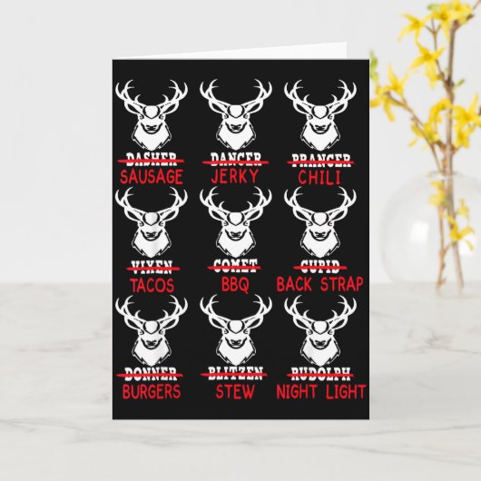 Deer Hunting Gift Hunter Of All Santa's Reindeer Kaart (Gele Bloem)