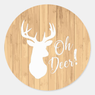 Deer Hunting Lodge Baby shower Antlers Ronde Sticker