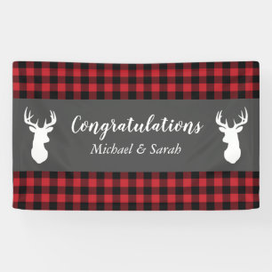 Deer Hunting Lodge Baby shower Antlers Spandoek