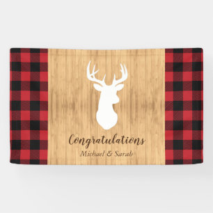 Deer Hunting Lodge Baby shower Antlers Spandoek