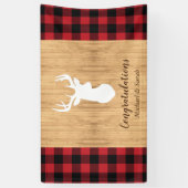 Deer Hunting Lodge Baby shower Antlers Spandoek (Verticaal)