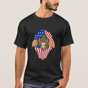 Deer Hunting Usa American Flag Mannen Hunt Outdoor T-shirt