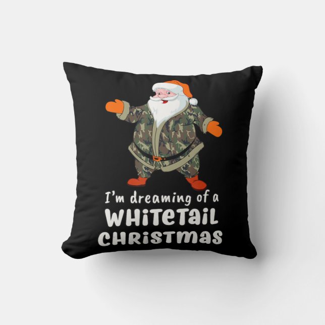 Deer Hunting Whitetail Kerstman Camo Santa Kussen (Voorkant)