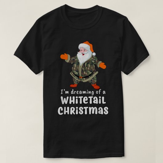 Deer Hunting Whitetail Kerstman Camo Santa T-shirt (Design voorkant)