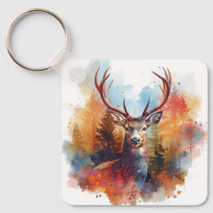 Deer in an Autumn Forest Sleutelhanger