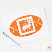Deer in Crosshaar met twee sets kruispijlen Ovale Sticker (Envelop)