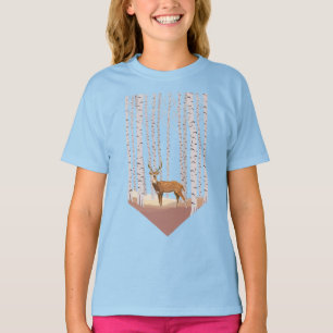 Deer in de Birch bossen T-shirt