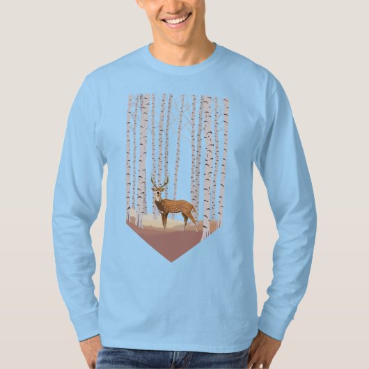 Deer in de Birch bossen T-shirt (Voorkant)