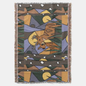 Deer in de Bossen Art Abstract Throw Blanket Deken (Voorkant Verticaal)