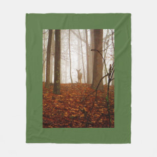 Deer in de Mist Fog Fleece Deken