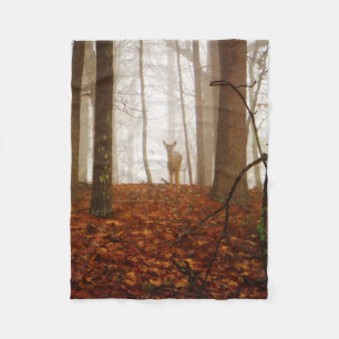 Deer in de Mist Fog Fleece Deken