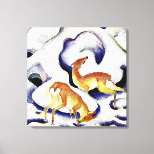 Deer in de sneeuw door Franz Marc Canvas Afdruk (Voorkant)
