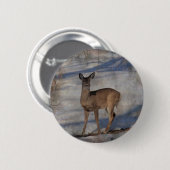 Deer in de sneeuw ronde button 5,7 cm (Voorkant /achterkant)