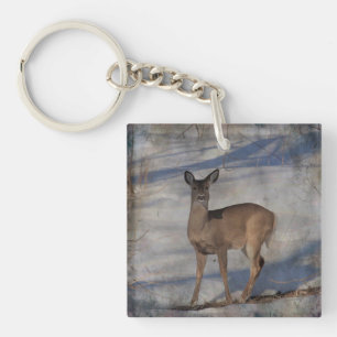 Deer in de sneeuw sleutelhanger