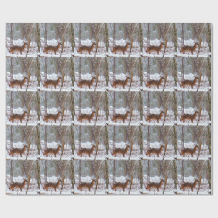 Deer in de sneeuwherfst cadeaupapier