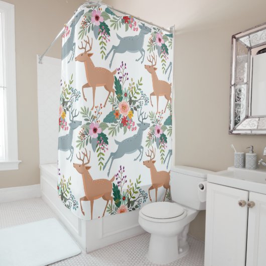 Deer in de tuin douchegordijn (In situ)
