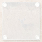 Deer in de weide glazen onderzetter (Achterkant)