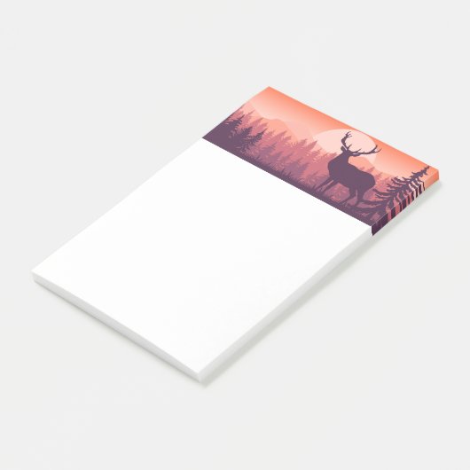 Deer in de wilde natuur post-it® notes (Schuin)