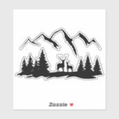 Deer in de Wilderness Sticker. Sticker (Vel)