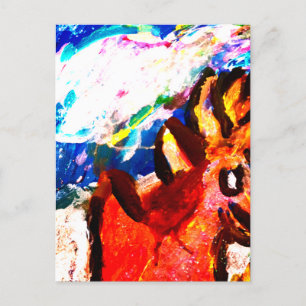 Deer in de winter briefkaart