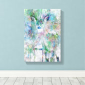 Deer in de winter canvas afdruk (Insitu (Houten vloer))
