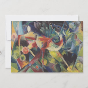 Deer in een bloemtuin van Franz Marc,  kunst Kaart