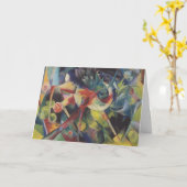 Deer in een bloemtuin van Franz Marc,  kunst Kaart (Gele Bloem)