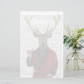 Deer in een rookjas briefpapier (Staand voorkant)