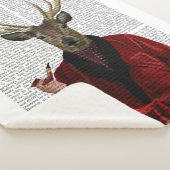 Deer in een rookjas sherpa deken (3/4)