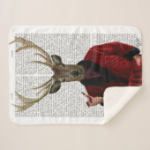 Deer in een rookjas sherpa deken (Voorkant (horizontaal))