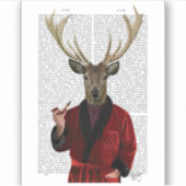 Deer in een rookjas sticker (Voorkant)