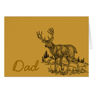 Deer in Field Dad Wenskaart