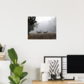 Deer in Fog Poster (Thuiskantoor)