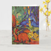 Deer in Forest II door Franz Marc, kunst Kaart (Gele Bloem)