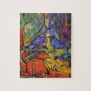 Deer in Forest II door Franz Marc, kunst Legpuzzel