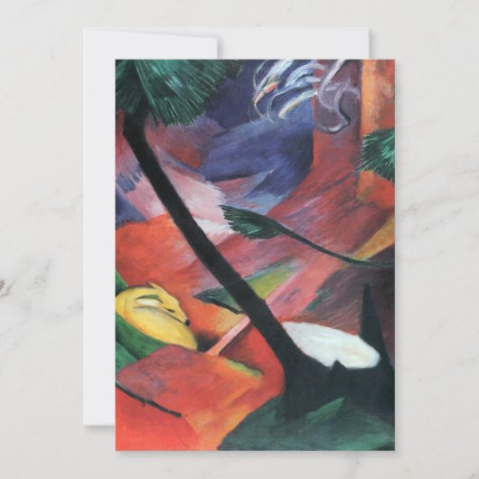 Deer in Forest II door Franz Marc; Reh im Walde (Voorkant)